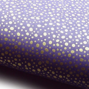 Papier japonais Chiyogami « Points. Or sur violet. »