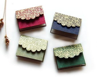 Mini-hälsningskortset "Brocade" med kuvert, 4-pack, 12-pack och 24-pack ask, Lokta-tryck, 6,5 x 5,2 cm