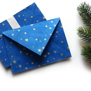 Sobres C6 "Estrellas" en 3 colores, paquete de 3 y 10, estampado Lokta, 16 x 10,5 cm