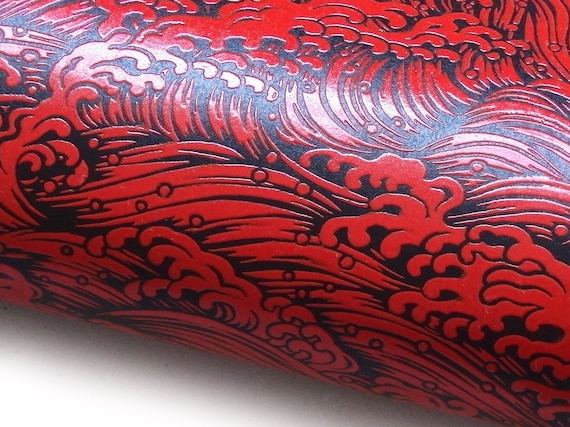 Lacquered Yuzen Origami Paper - KONAMI RED