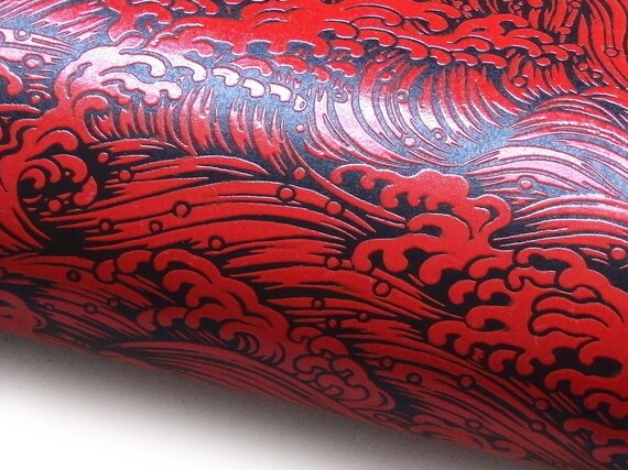 Lacquered Yuzen Origami Paper - KONAMI RED