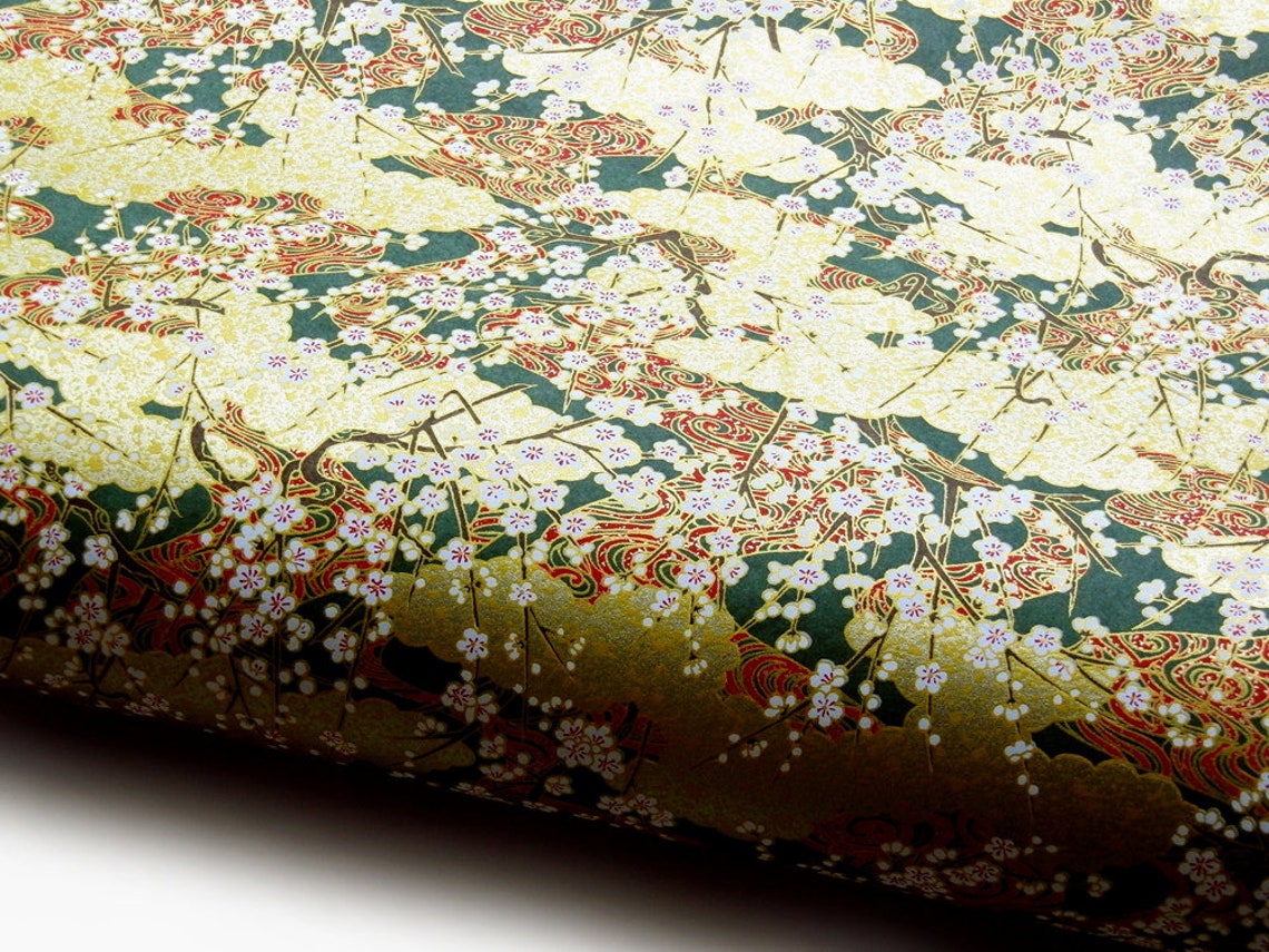 Japanese Paper Chiyogami Yuzen watermeadow With Plum - Etsy