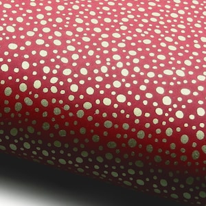 Papier japonais Chiyogami « Points. Or sur rouge (brunâtre). »