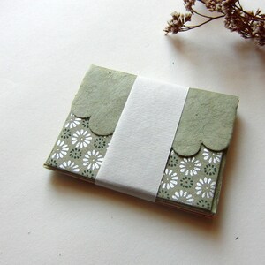 Mini Greeting Cards "Tiny Blossoms" with Envelopes, Pack of 4, Pack of 12 and Box of 24, Lokta Paper, Silk Screen Printed. 6.5 x 5.2cm image 7