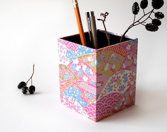 NEW! 12 Designs! Pencil Holder Japanese Paper Yuzen
