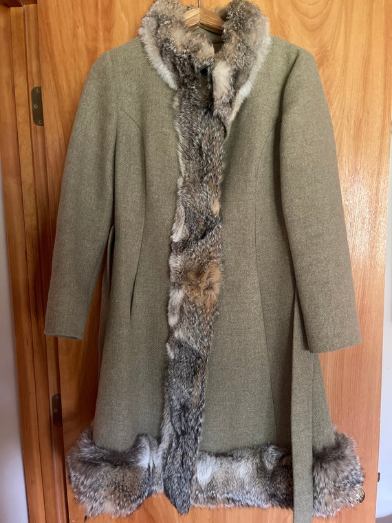 1960s wool and fur coat