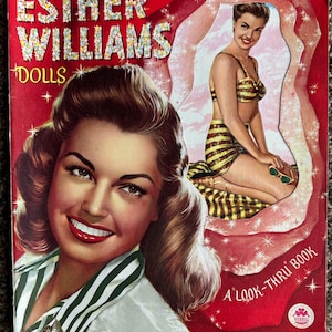 Bambole di carta originali (non riproduzioni) di Esther Williams Merrill 1950 Uncut