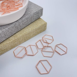 Hexagon Paper Clips: Rose Gold