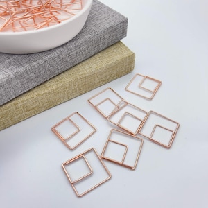 Rose Gold Square Paper Clips
