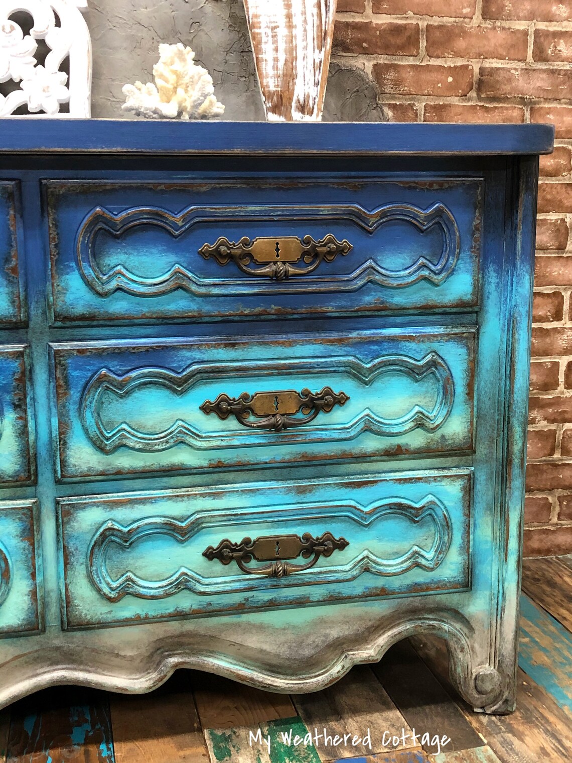 Rustic Beach Coastal Painted Furniture Upcycled CUSTOM ORDER Etsy