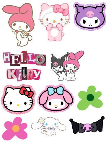 stapel Mauve Disciplinair Hello Kitty Sanrio Sticker Pack waterproof - Etsy