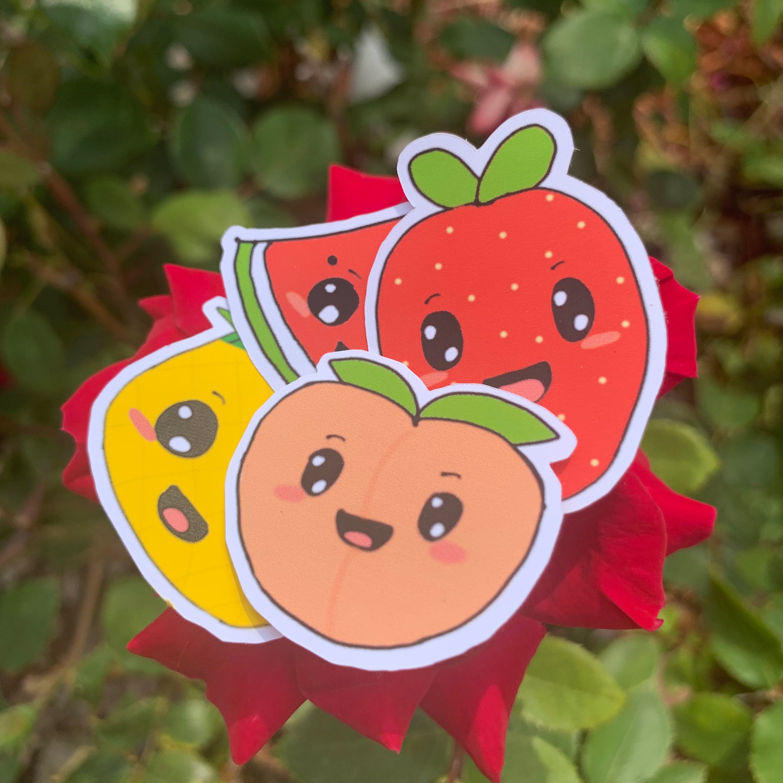 Cute Fruit Stickers Waterproof Etsy