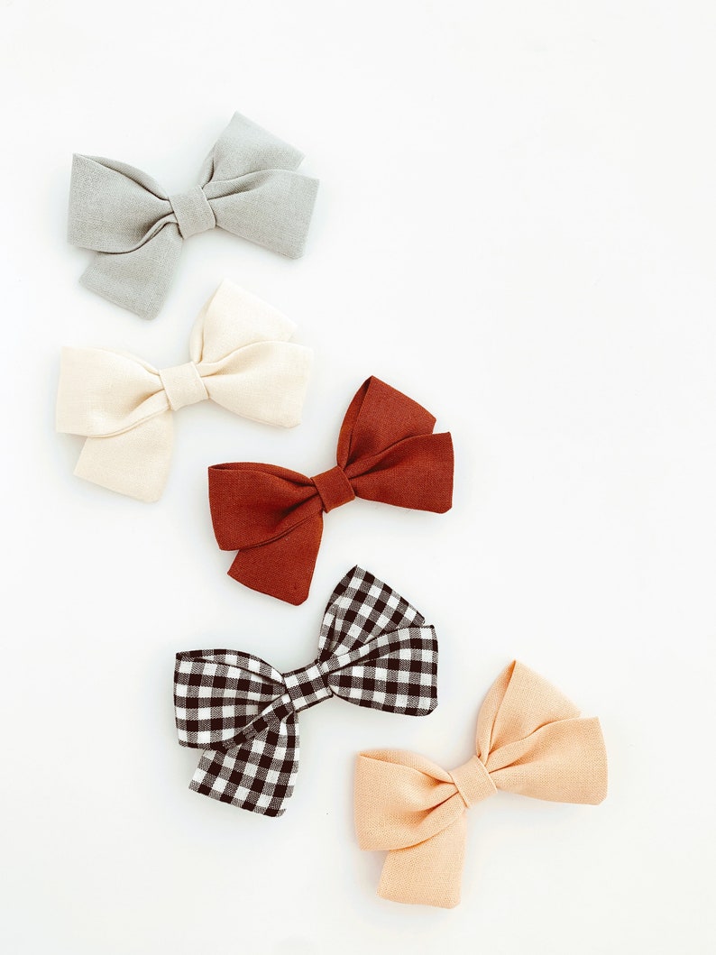 Baby Fall Headbands Nylon Headband Little Girl Bows BW Gingham Set Baby Headbands Cotton Bows Fabric Bows Petite Sailor Baby Bows