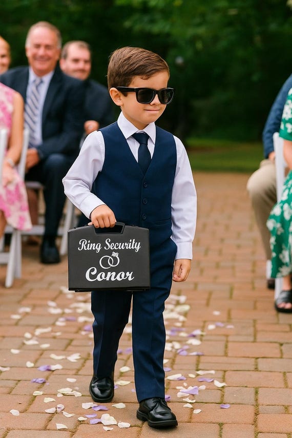 Ring Security Box with FREE sunglasses, Ring holder inside, ring bearer  gift, page boy gift, special agent gift, wedding idea