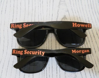 Ring Sicherheit Sonnenbrille, Hochzeit Ringträger Sonnenbrille, personalisierte Sonnenbrille, Hochzeits-Andenken