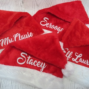 Personalised Santa Hat, Family Christmas Hat, Plush Santa Hat, Custom Santa Hat, Delux  Luxury Santa hat, traditional xmas hat