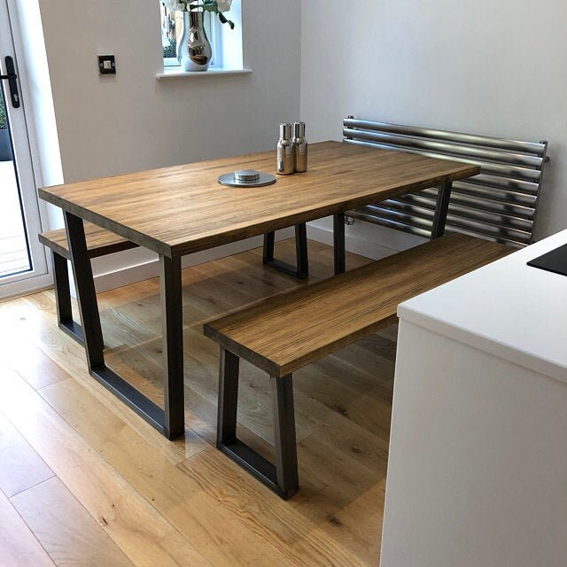 Industrial Dining Table and Bench Bespoke Sizes Office - Etsy UK