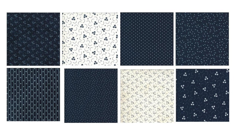 American Gathering Indigo Fat Quarter Bundle by Primitive Gatherings for Moda