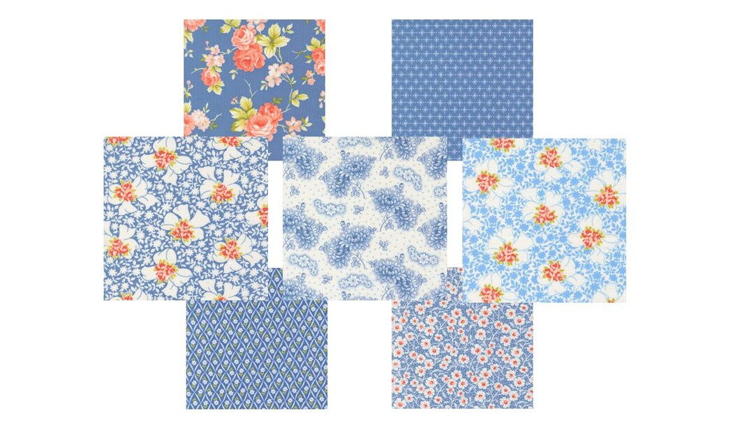 Rosie Blue Fat Quarter Bundle by Joanna Figueroa of Fig Tree and Co for ...