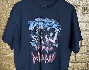 Unisex Rock & Roll kiss/Def Leppard custom vintage tee / T-shirt