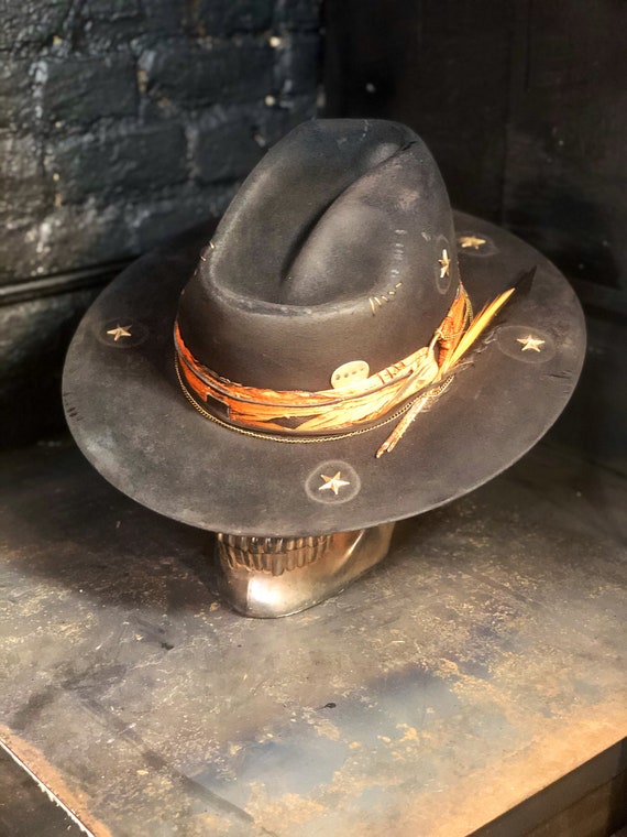 Vintage Rare Custom Cowboy Hat fallen 