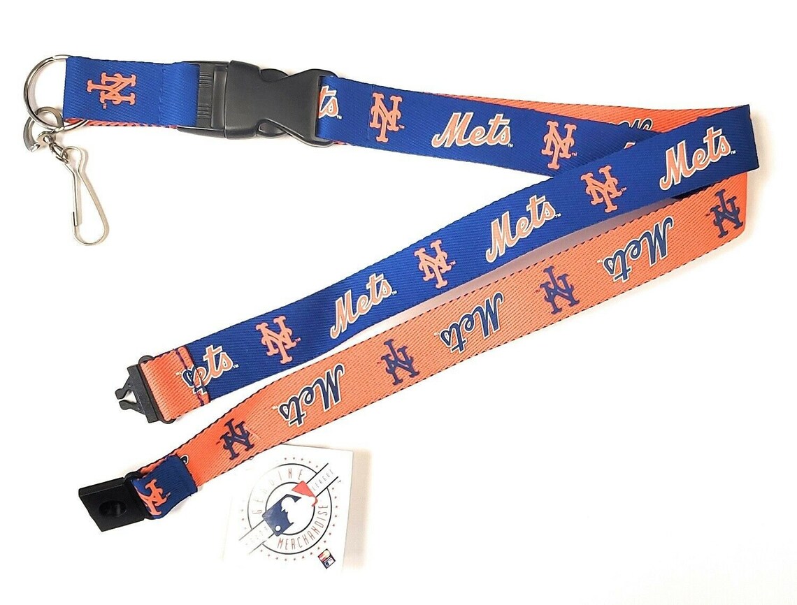WinCraft New York Mets Lanyard With Detachable Buckle - Official Team Gear For Keys & Badges (Black)