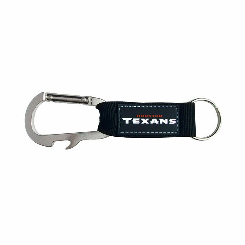 Houston Texans Carabiner Keychains Keyrings with Bottle Opener