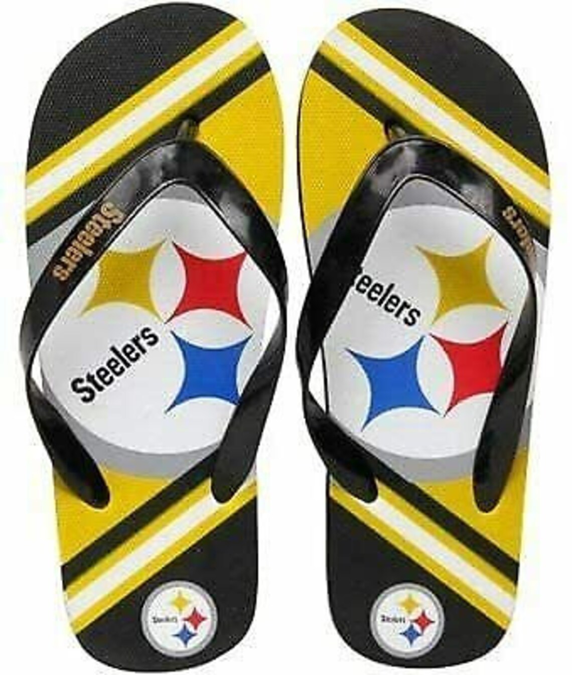 mens steelers flip flops