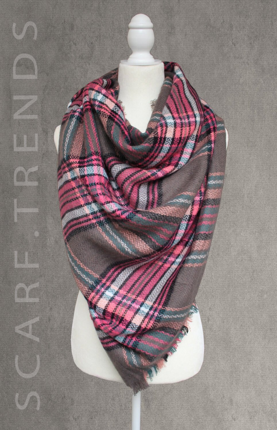 Blanket Scarf Plaid Blanket Scarf Tartan Plaid Scarf Etsy