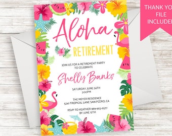 Retirement Invitations Hawaiian 4