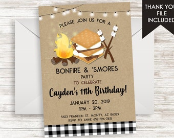 Smores Invitation Etsy