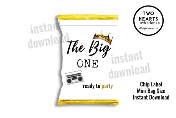 Notorious Big Chip Bag Label Party Favor Decor Biggie Smalls Birthday Kids Mini Chip Size Digital Instant Download
