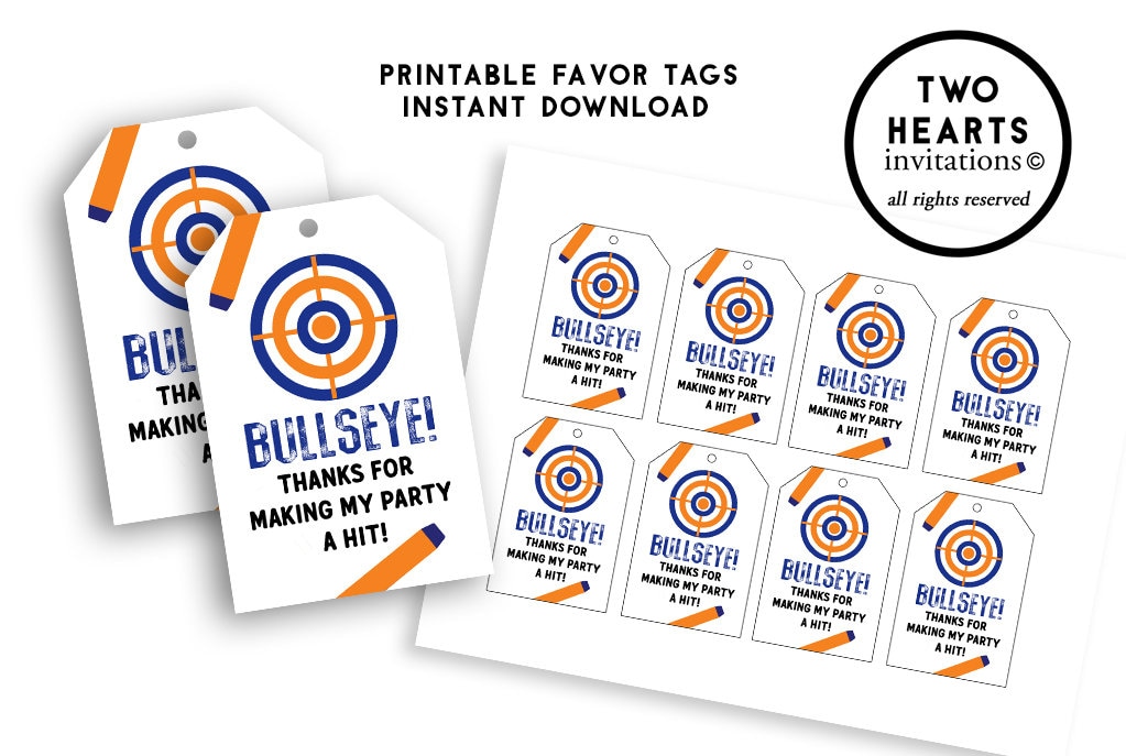 Nerf Thank You Tags - Etsy nerf-thank-you-tags-etsy