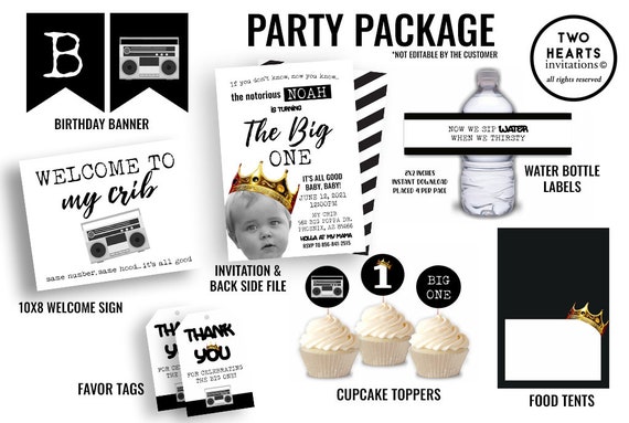 Notorious Big One First Birthday Party Package Biggie Smalls - Etsy