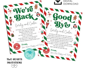 Elf We're Back Letter Editable Christmas Note Printable Goodbye Instant Download Holiday Digital 8.5x11