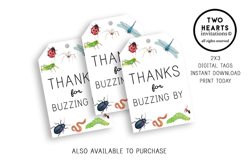 Water Bug Label Printable Bug Water Bottle Labels Digital 8.5x2 Watercolor Insects ...