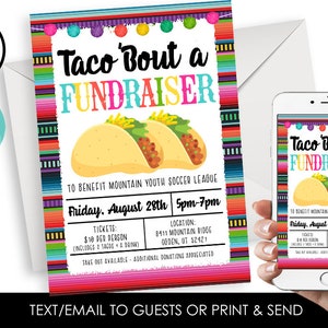 Editable Taco Fundraiser Flyer Digital School Event Youth Sports Church ANY EVENT Announcement Fiesta