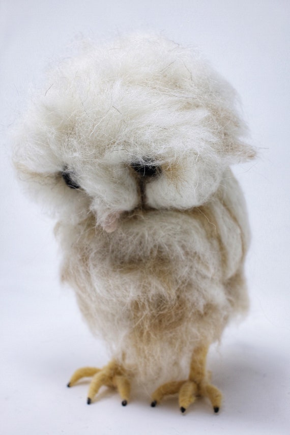 Baby Barn Owl Needle Felted Owl Totem Owl Gifts Etsy