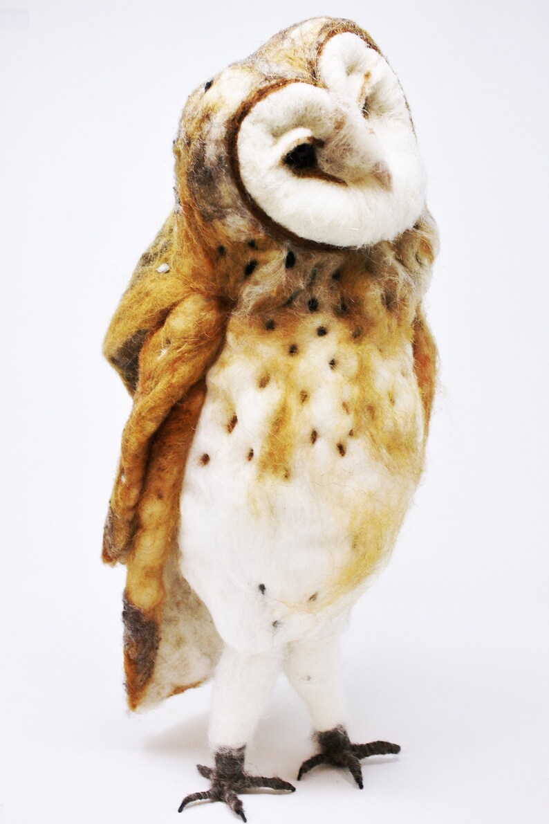 Christmas Tree Topper Life Size Barn Owl Needle Felted Owl Etsy