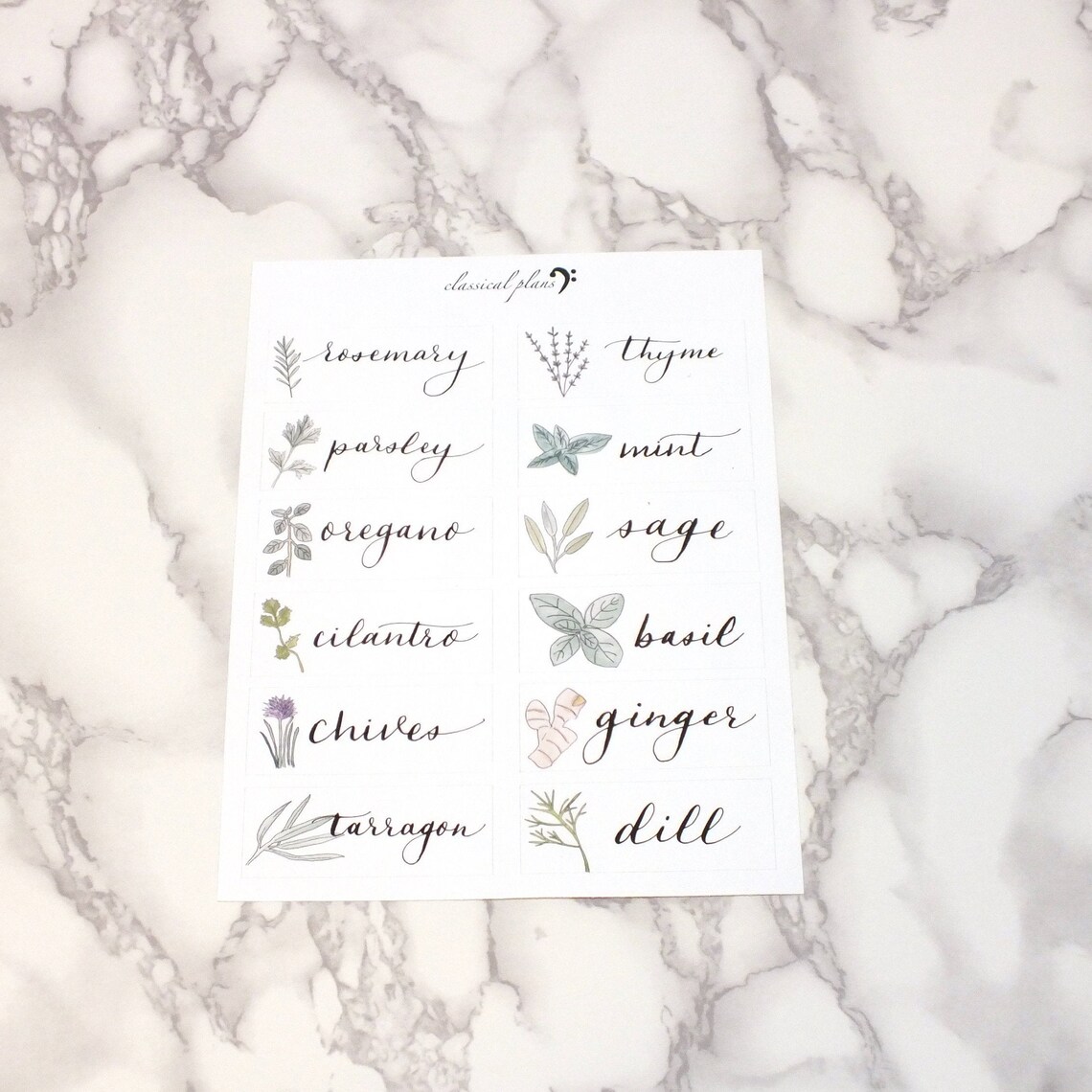 Herb Plant Labels Etsy