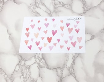 Watercolor Hearts Stickers