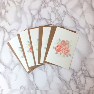 Christmas Floral 4x6 Single-Panel Note Card (pack of 5)