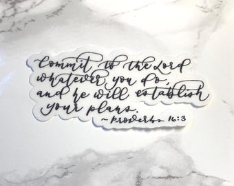 Proverbs 16:3 Die Cut Sticker