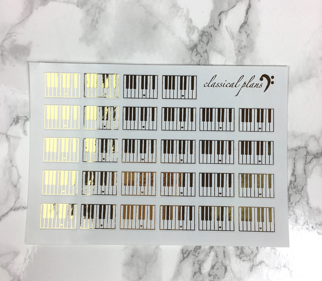 Foiled Piano Stickers - Etsy