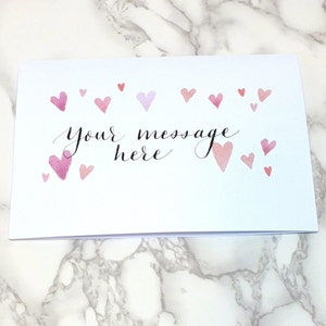 Cartão Coração Aquarela (5x7) com Saudação Personalizada