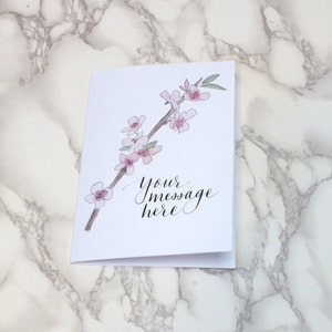 Cartão Flor de Cerejeira (5x7) com Saudação Personalizada