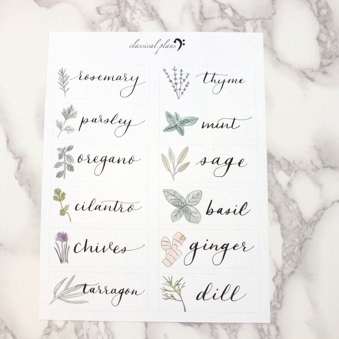 Herb Plant Labels Etsy