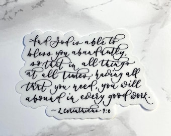 2 Corinthians 9:8 Die Cut Sticker