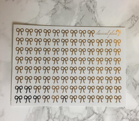 Glossy Planner//Diary//Scrapbooking Stickers Hand Drawn Bows
