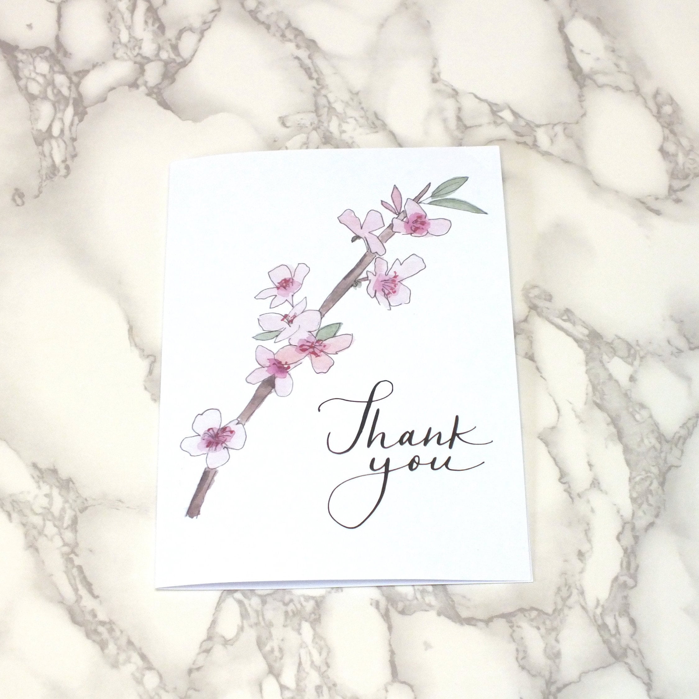 Thank You Card #3- Cherry Blossom - Etsy